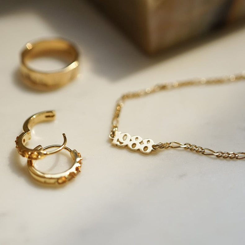 Personalised Year Bracelet 18ct Gold Plate