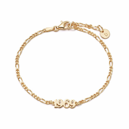 Personalised Year Bracelet 18ct Gold Plate