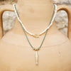 Polly Beach Pearl and Fish Cord Necklace Layering Set 18ct Gold Plate