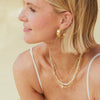 Polly Beach Pearl and Paperclip Necklace Layering Set 18ct Gold Plate