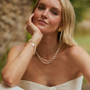 Polly Beach Pearl Necklace and Bracelet Set 18ct Gold Plate