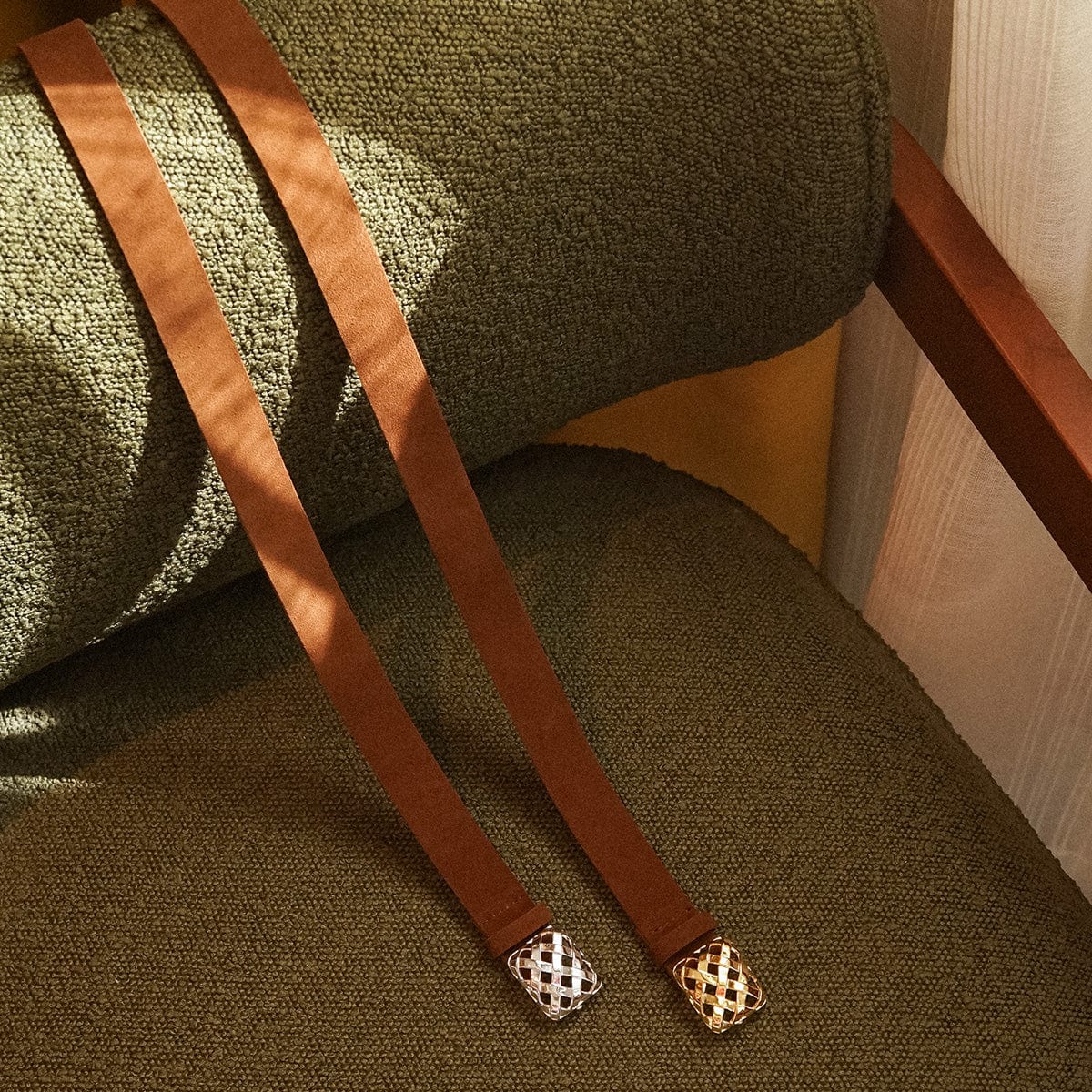 Polly Brown Suede Belt Silver Plate