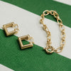 Polly Chubby Square Hoop Earrings 18ct Gold Plate