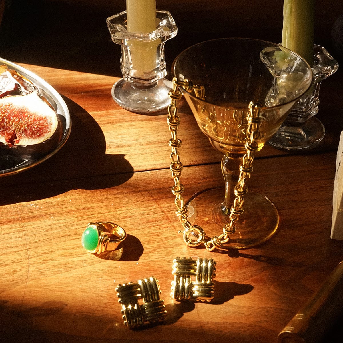 Polly Chunky Gemstone Ring 18ct Gold Plate