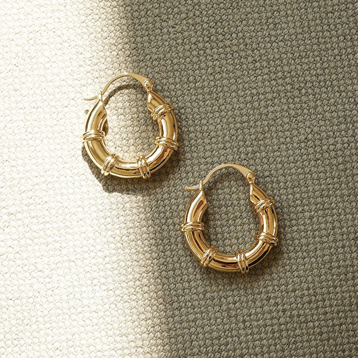 Polly Chunky Hoop Earrings 18ct Gold Plate