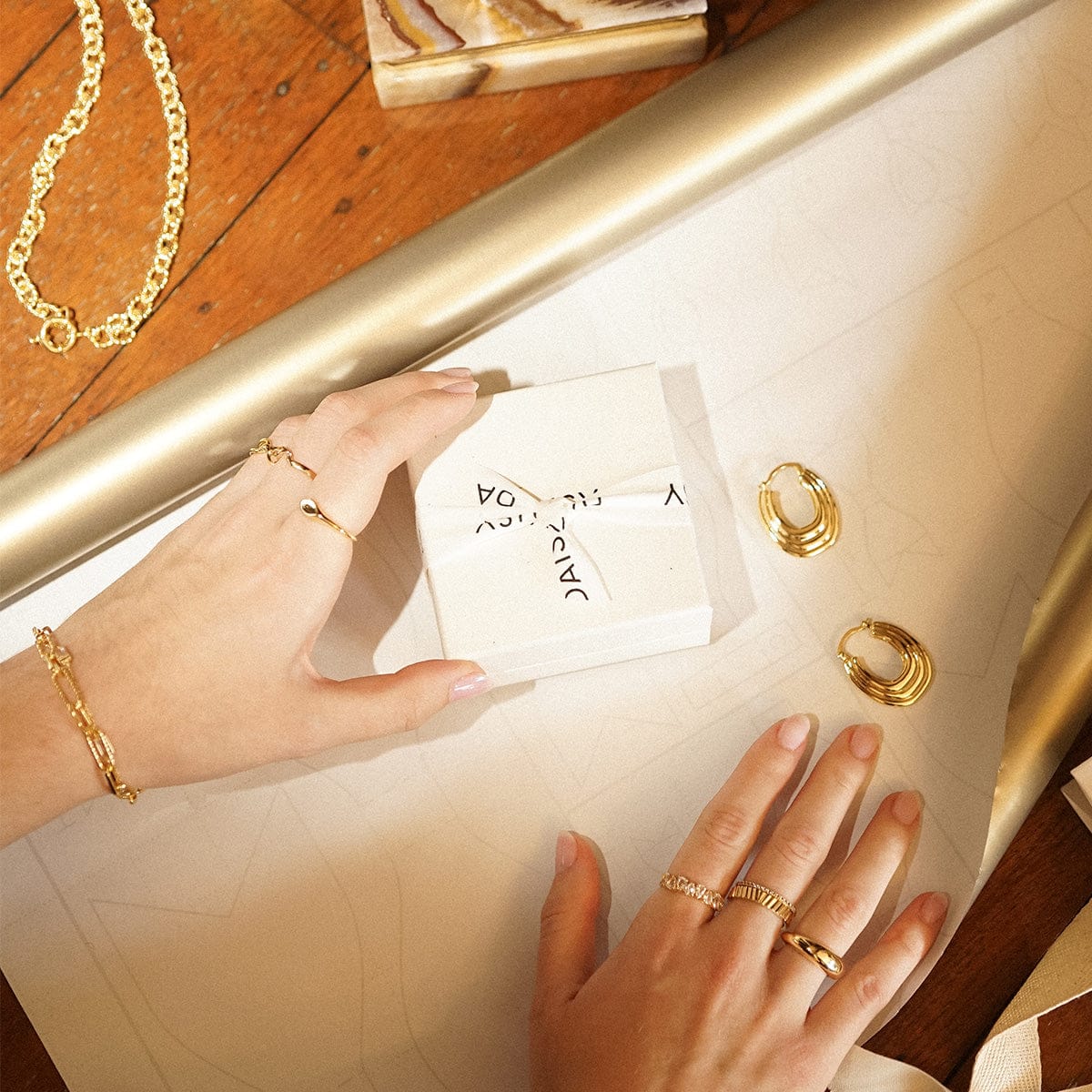 Polly Chunky Ridge Hoop Earrings 18ct Gold Plate