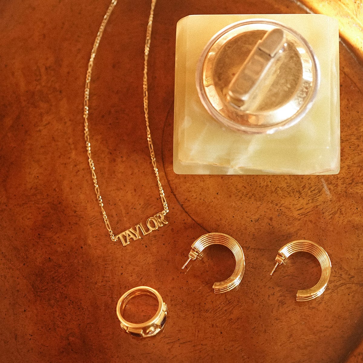 Polly Chunky Tidal Hoops 18ct Gold Plate