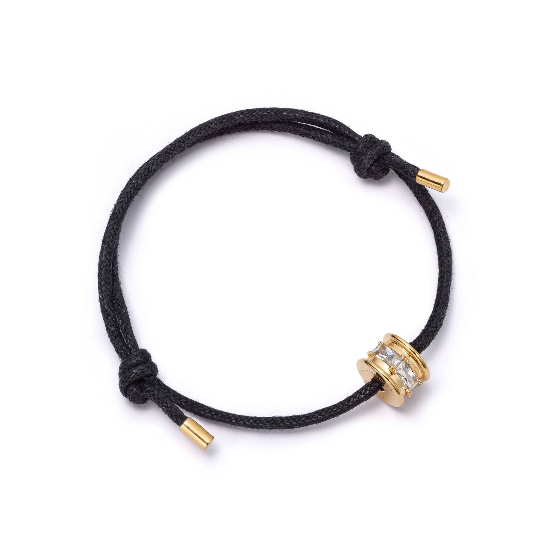 Polly Crystal Bead Cord Bracelet 18ct Gold Plate