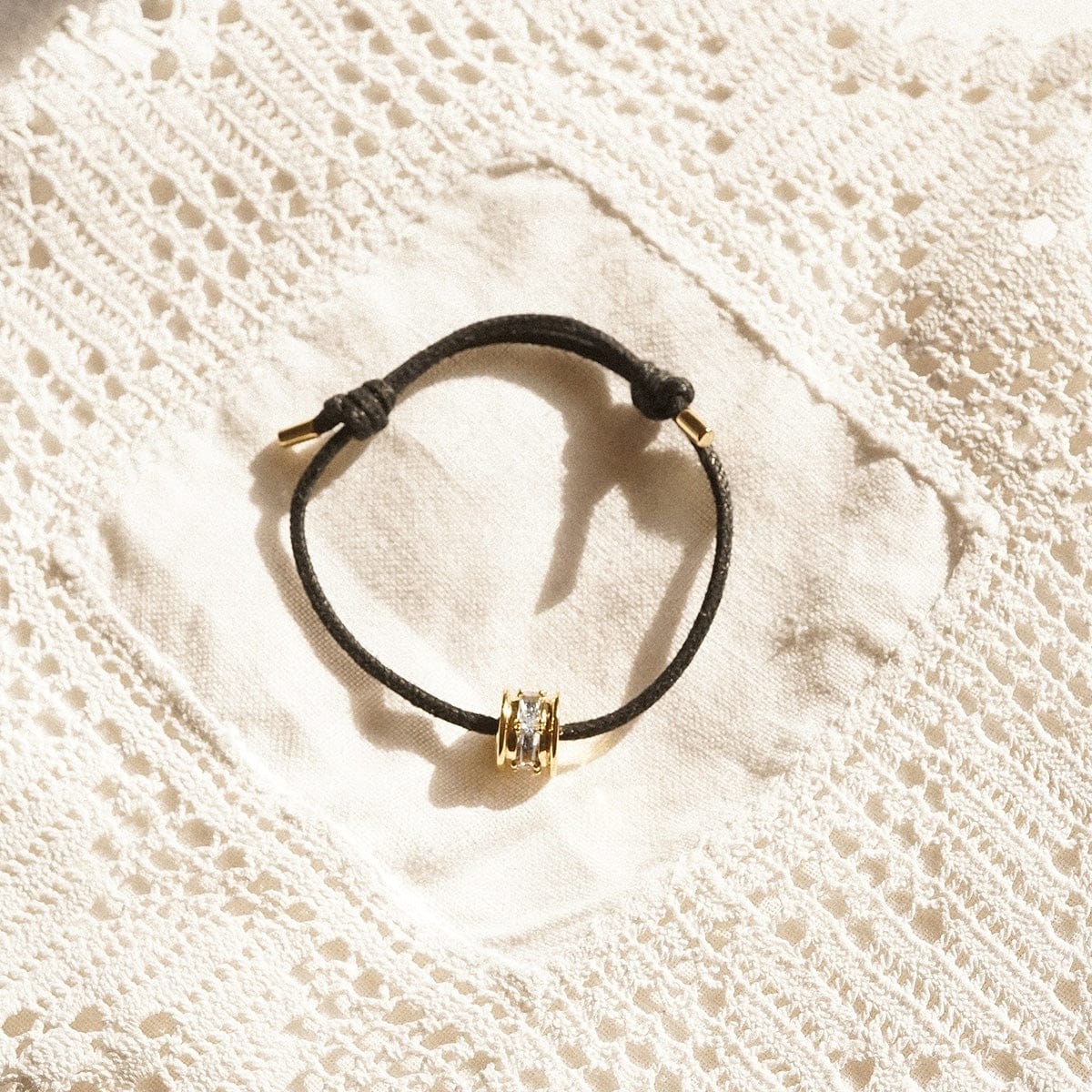 Polly Crystal Bead Cord Bracelet 18ct Gold Plate