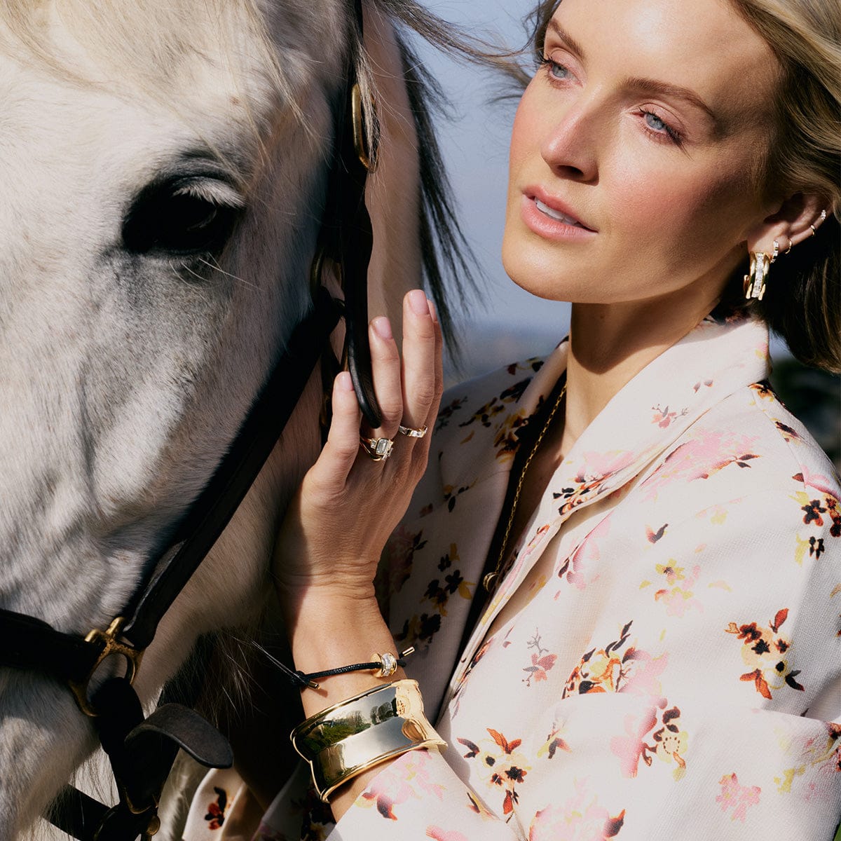 Polly Crystal Bead Cord Bracelet 18ct Gold Plate