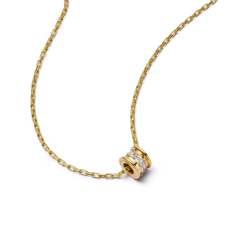 Polly Crystal Bead Necklace 18ct Gold Plate