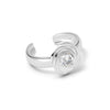 Polly Crystal Knot Toe Ring Silver Plate