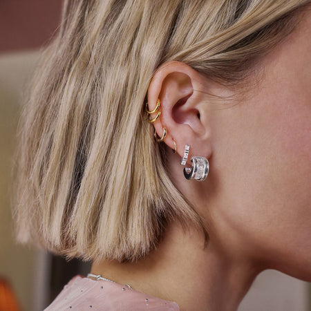 Polly Crystal Mini Hoop & Huggie Earring Stack Sterling Silver recommended