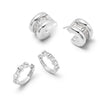 Polly Crystal Mini Hoop & Huggie Earring Stack Sterling Silver
