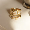 Polly Crystal Ring Stack 18ct Gold Plate