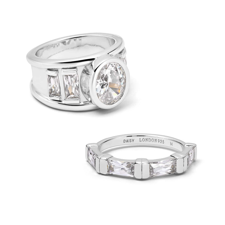 Polly Crystal Ring Stack Sterling Silver recommended