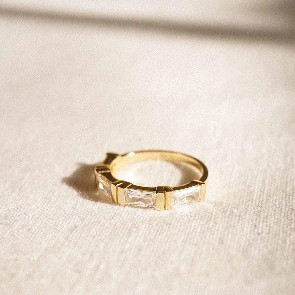 Polly Crystal Stacking Ring 18ct Gold Plate