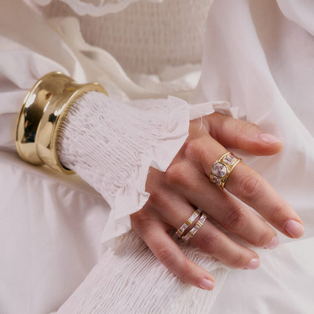 Polly Crystal Stacking Ring 18ct Gold Plate recommended