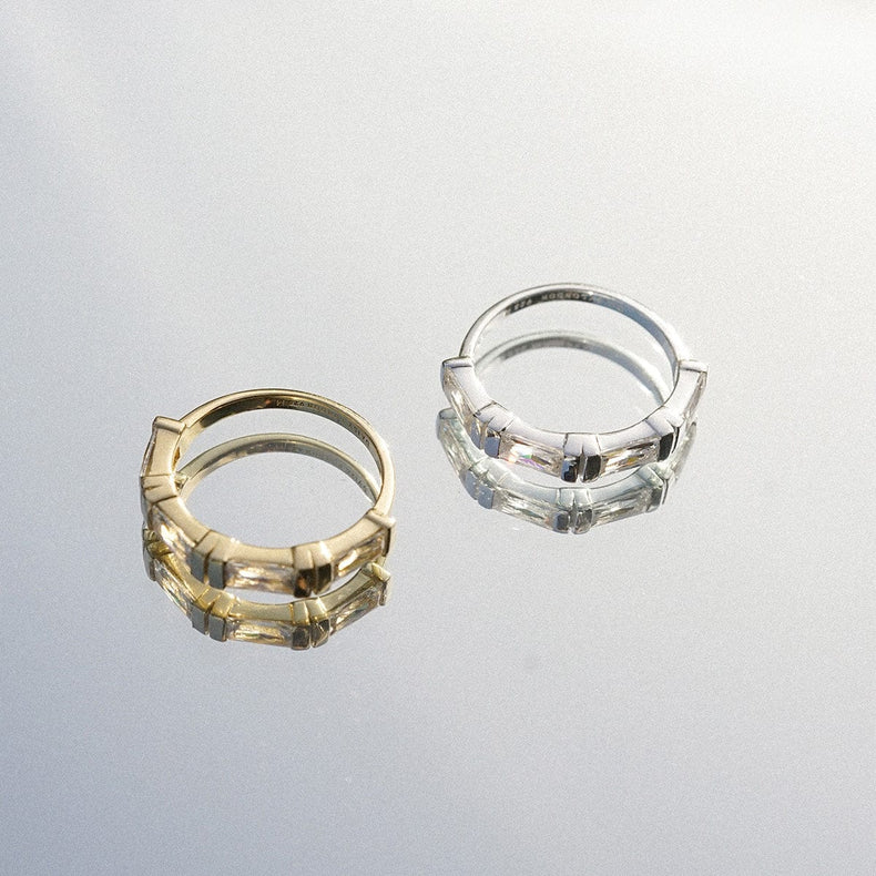 Polly Crystal Stacking Ring Sterling Silver