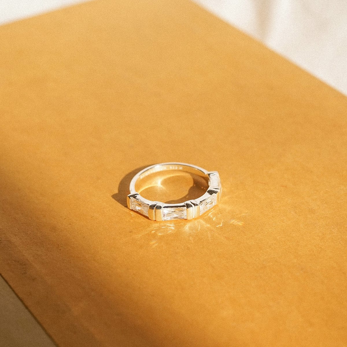 Polly Crystal Stacking Ring Sterling Silver