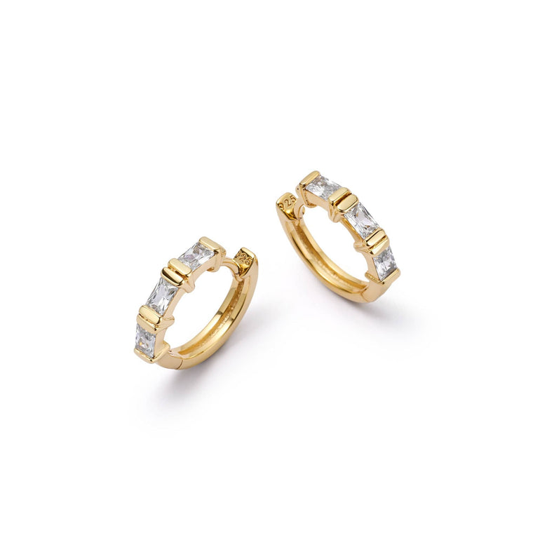 Polly Crystal Huggie Hoop Earrings 18ct Gold Plate recommended