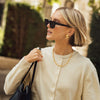 Polly Knot Pearl Studs & Lock Necklace Layering Set 18ct Gold Plate