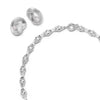 Polly Knot Pearl Studs & Lock Necklace Layering Set Silver Plate