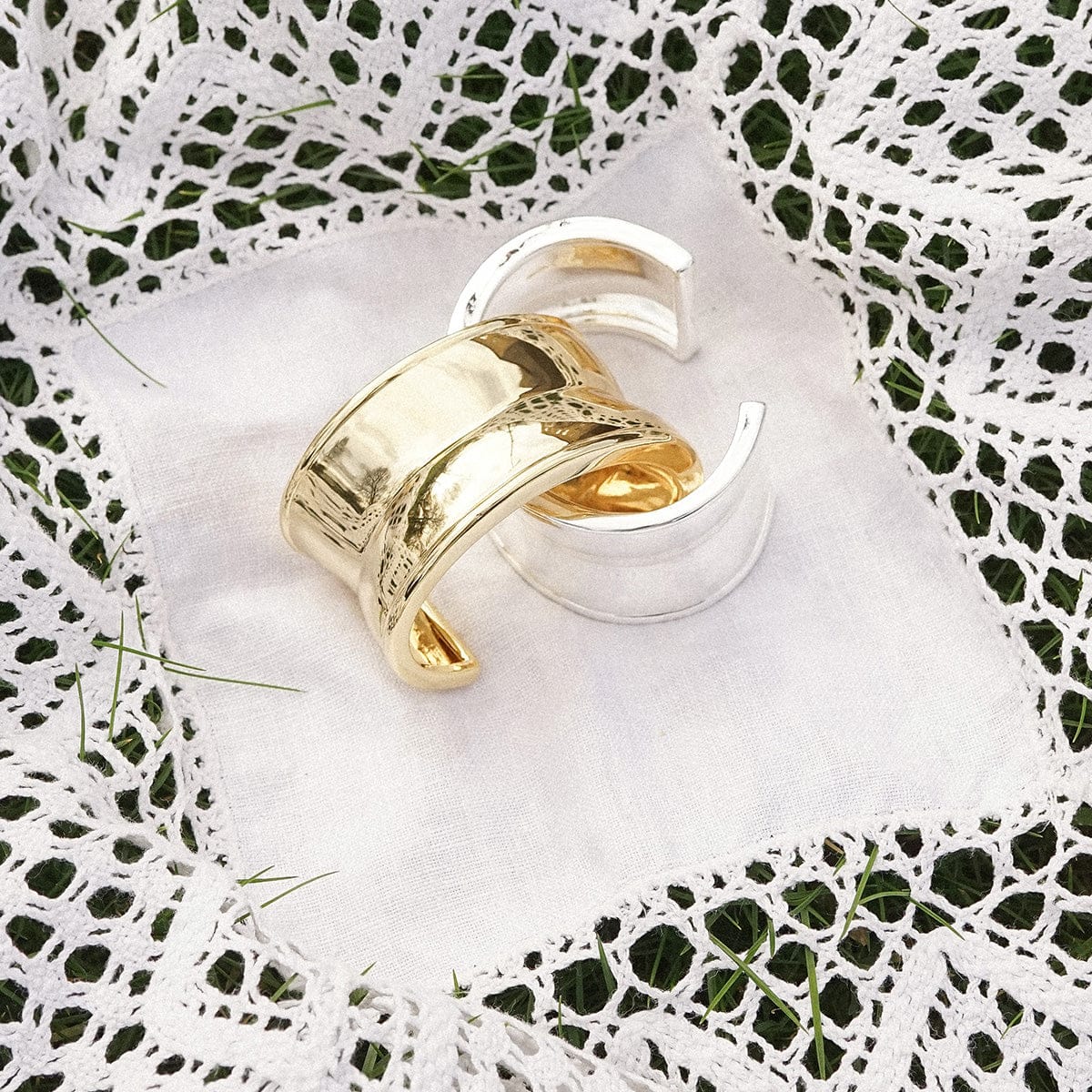 Polly Cuff Bangle 18ct Gold Plate