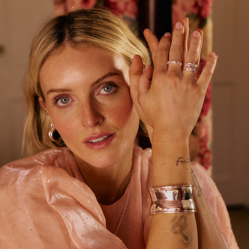 Polly Cuff Bangle Silver Plate