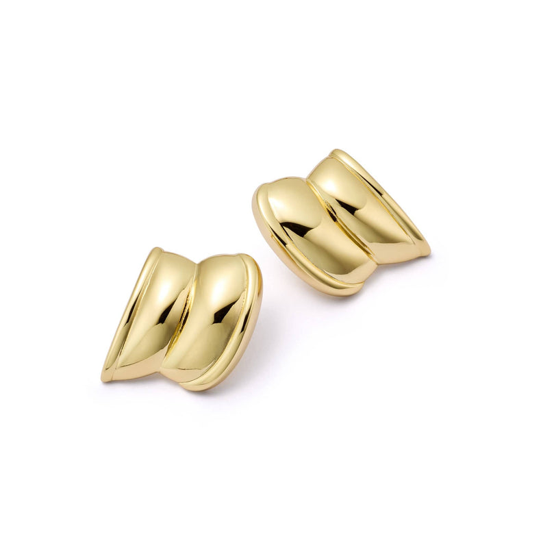 Polly Cuff Stud Earrings 18ct Gold Plate