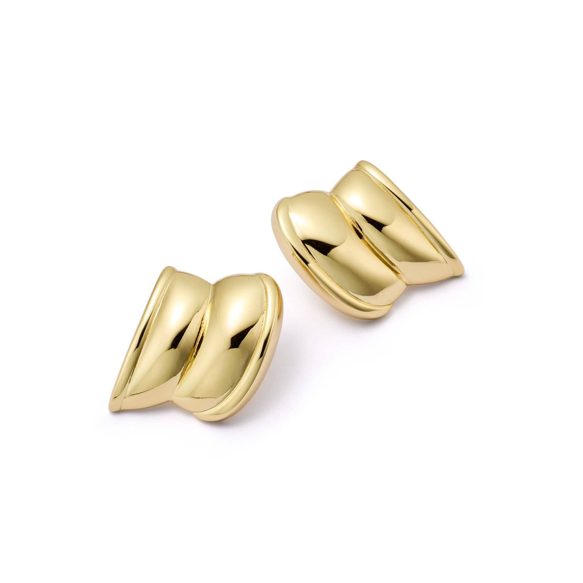 Polly Cuff Stud Earrings 18ct Gold Plate