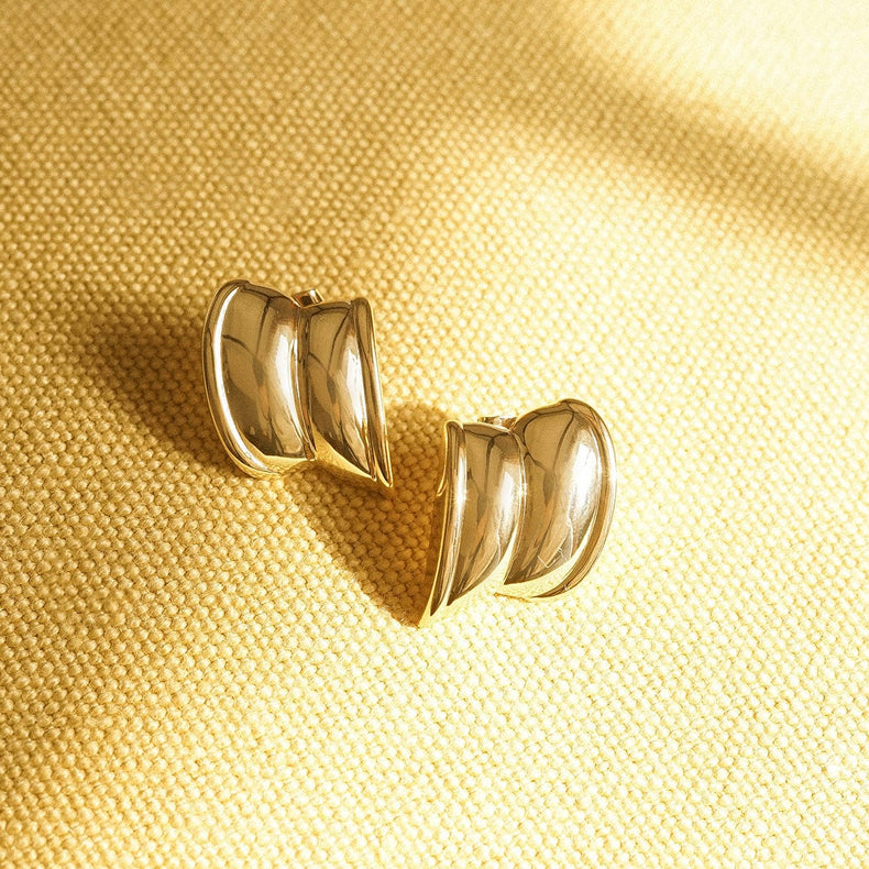 Polly Cuff Stud Earrings 18ct Gold Plate