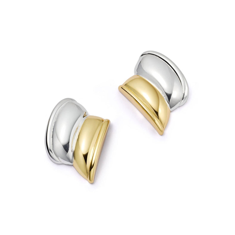 Polly Cuff Mixed Metal Stud Earrings 18ct Gold Plate recommended