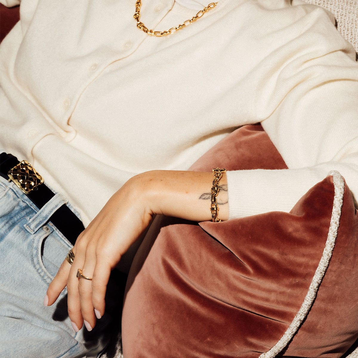 Polly Lock Chain Bracelet 18ct Gold Plate