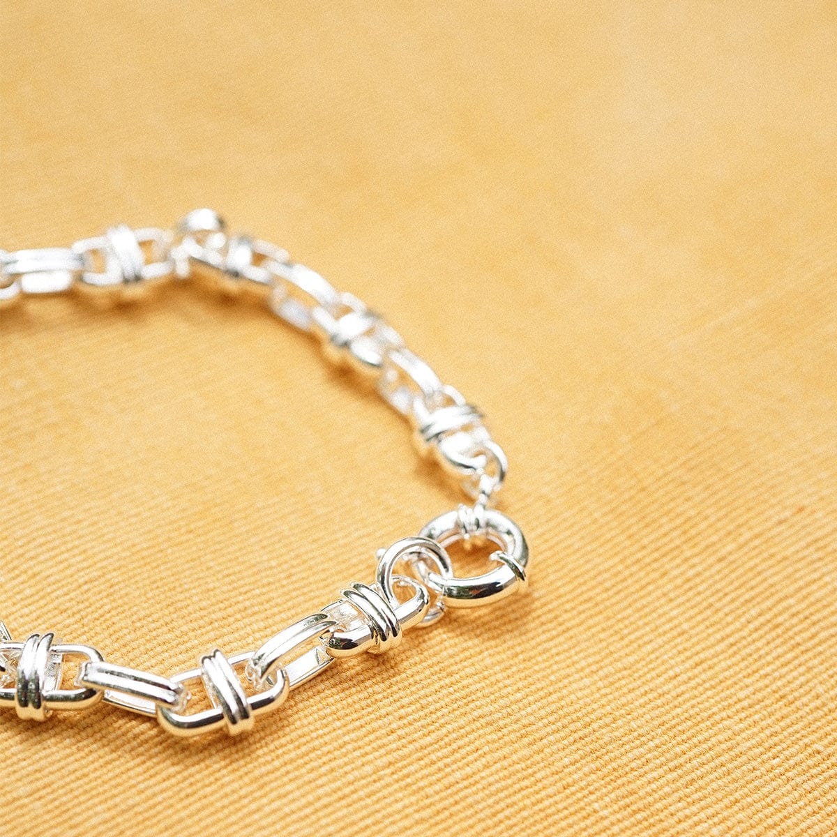 Polly Lock Chain Bracelet Silver Plate