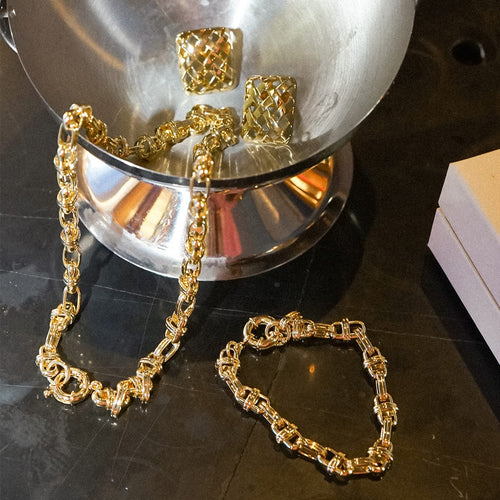 Polly Lock Chain Layering Set 18ct Gold Plate