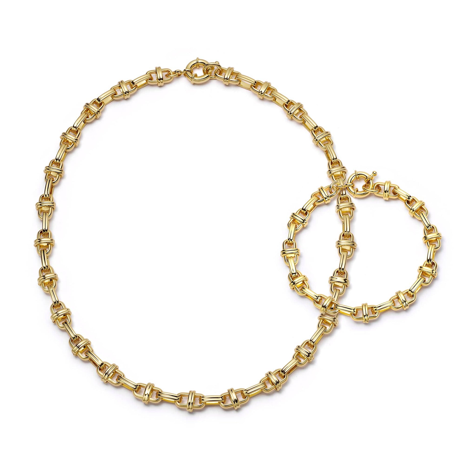 Polly Lock Chain Layering Set 18ct Gold Plate