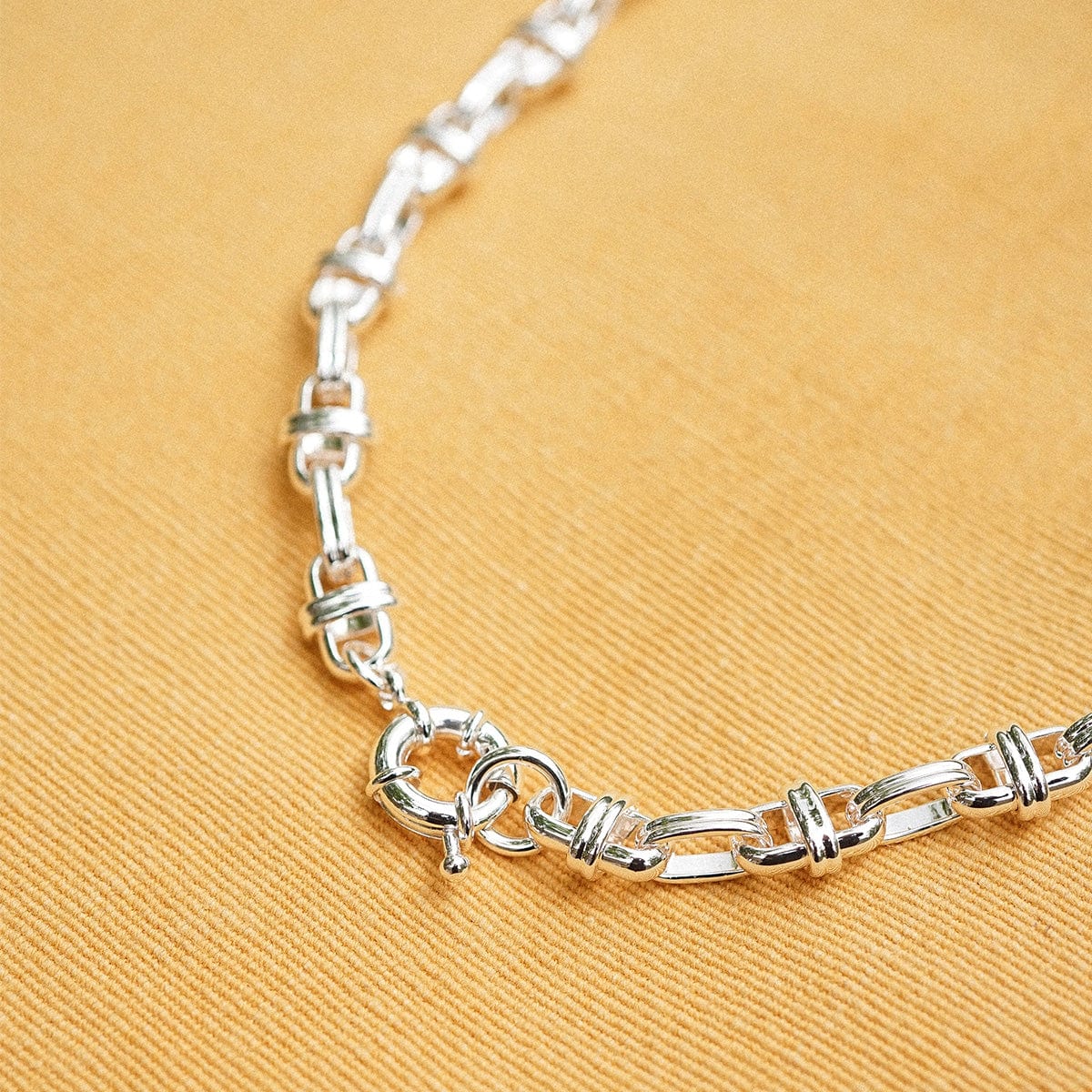 Polly Lock Chain Layering Set Silver Plate