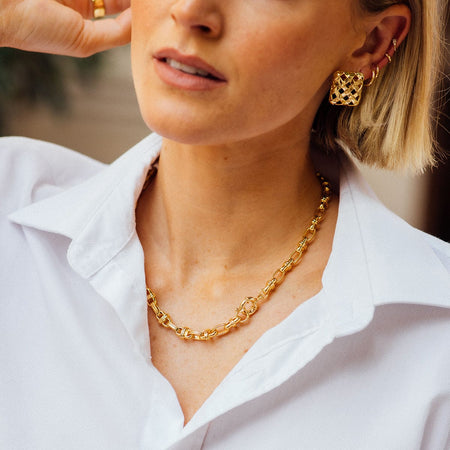 Polly Lock Chain Necklace 18ct Gold Plate recommended