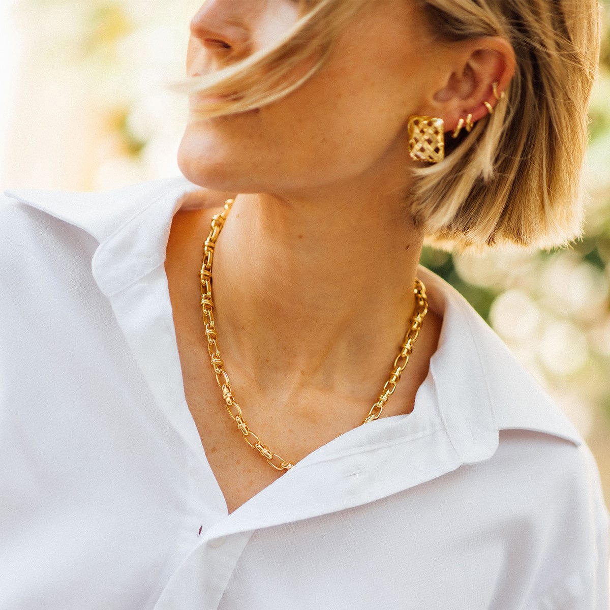 Polly Lock Chain Necklace 18ct Gold Plate