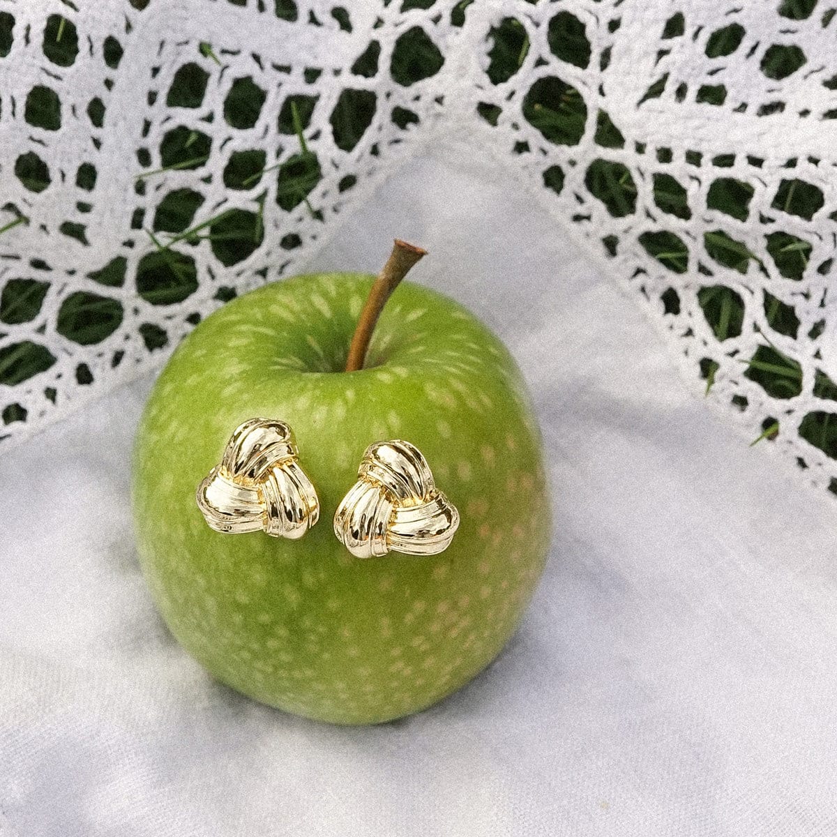 Polly Knot Stud Earrings 18ct Gold Plate