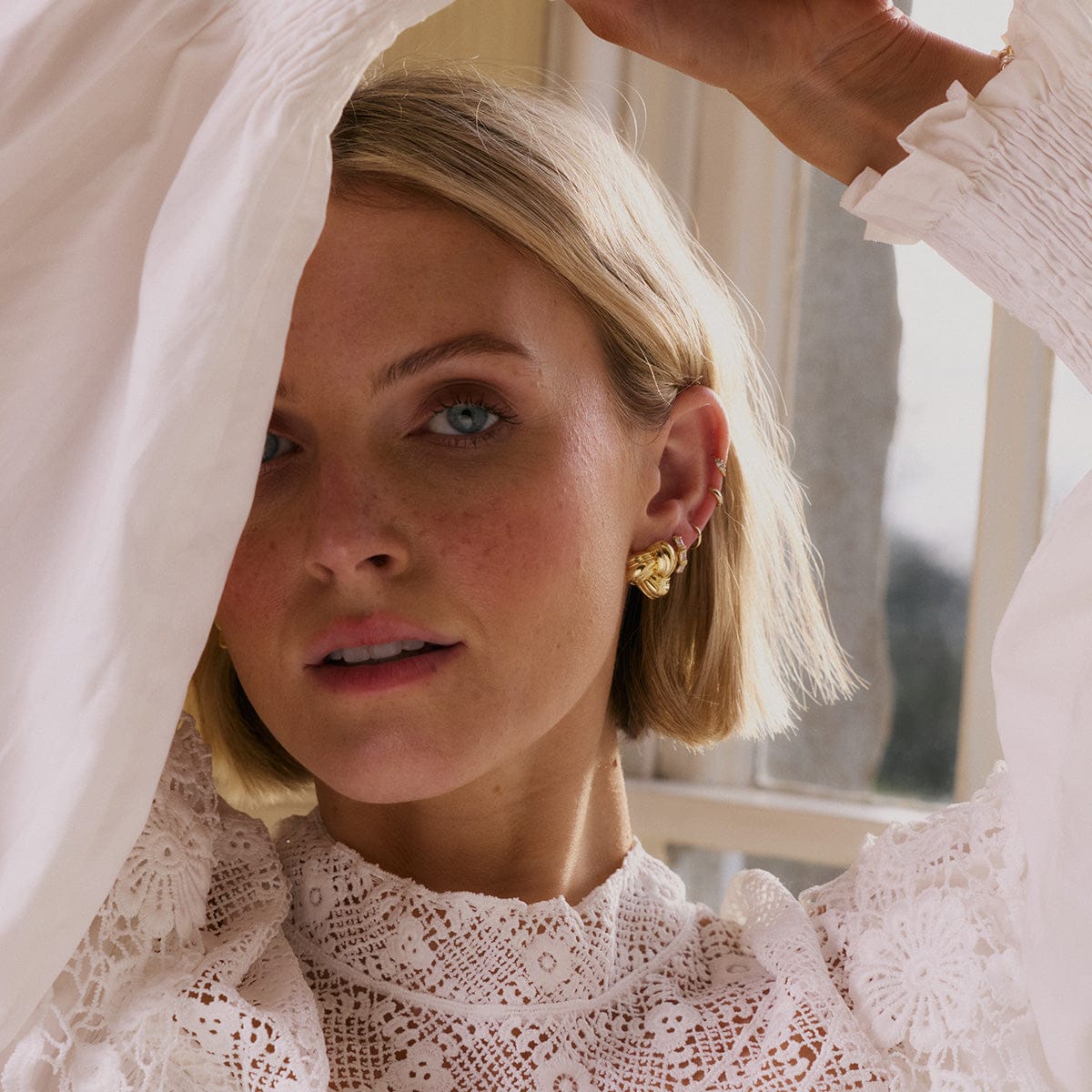 Polly Knot Stud Earrings 18ct Gold Plate