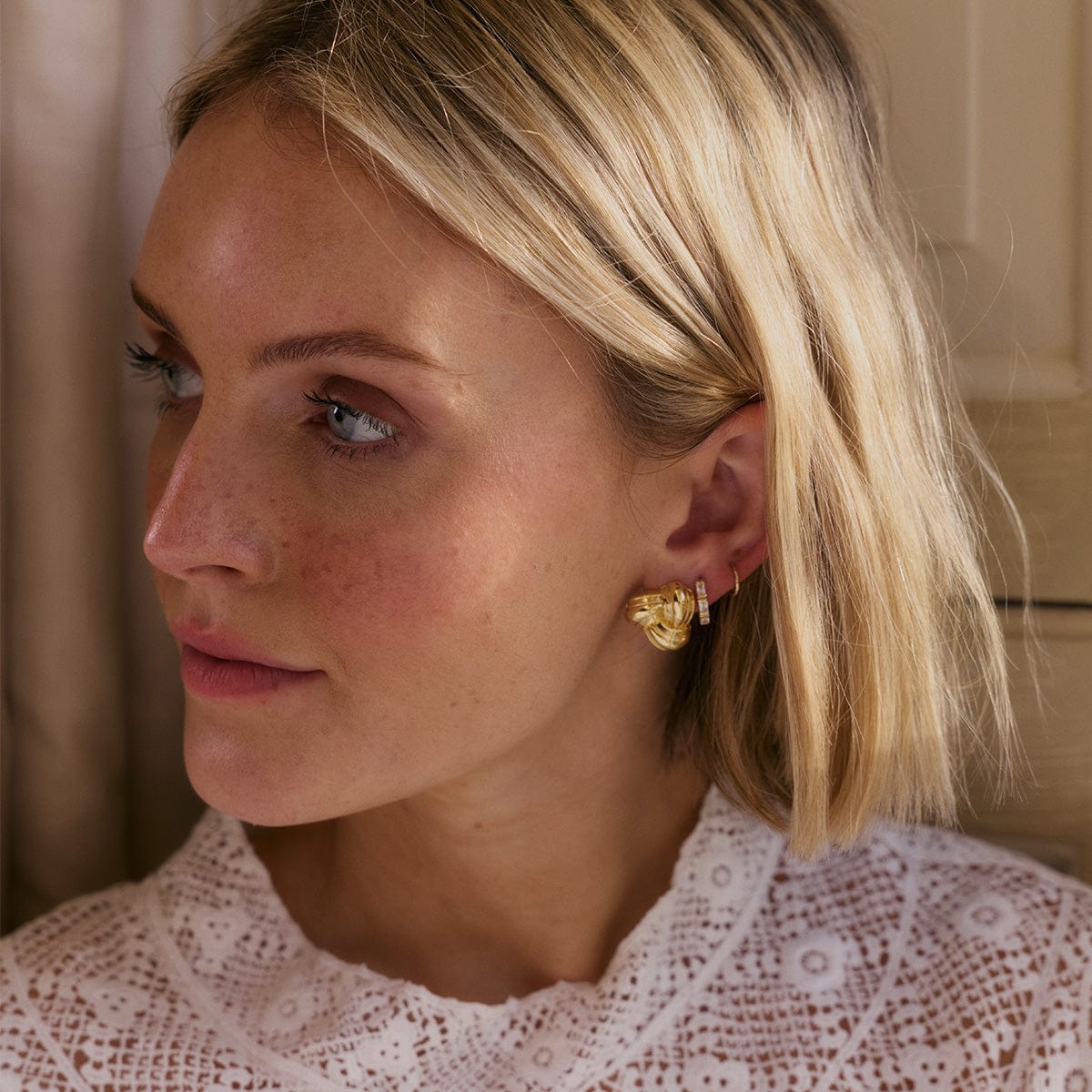 Polly Knot Stud Earrings 18ct Gold Plate