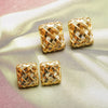 Polly Mini Woven Square Stud Earrings 18ct Gold Plate