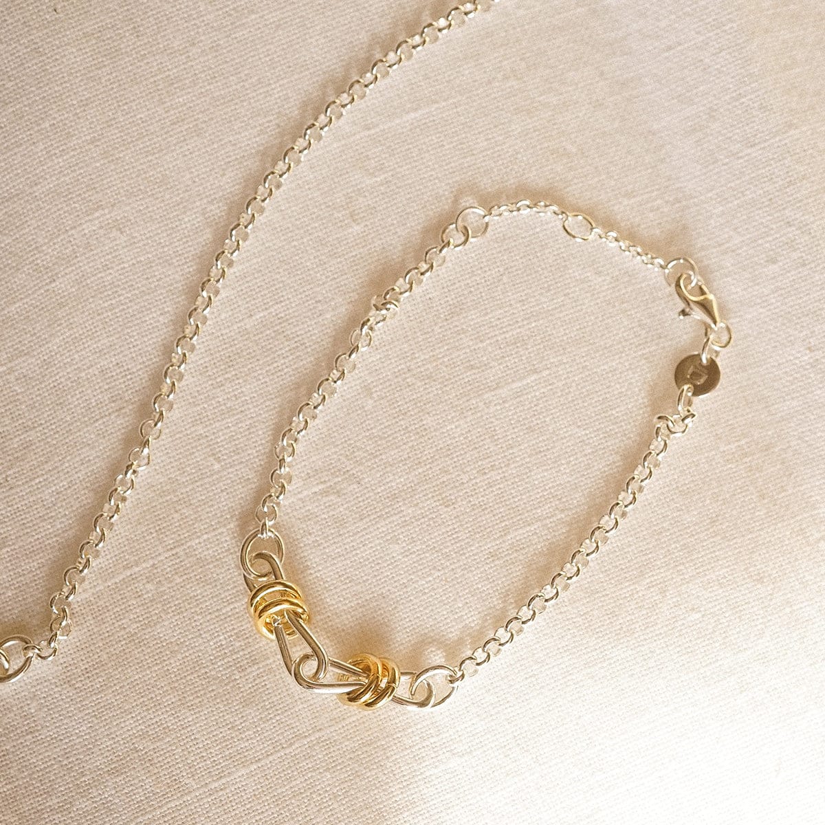 Polly Knot Lightweight Chain Bracelet Silver Plate