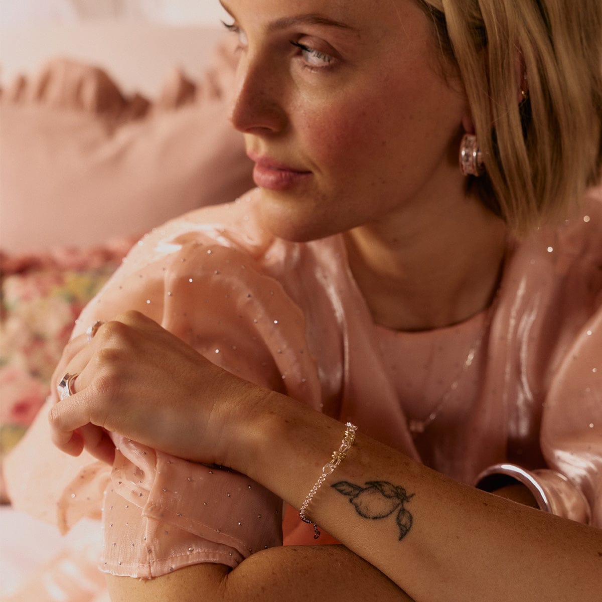 Polly Knot Lightweight Chain Bracelet Silver Plate