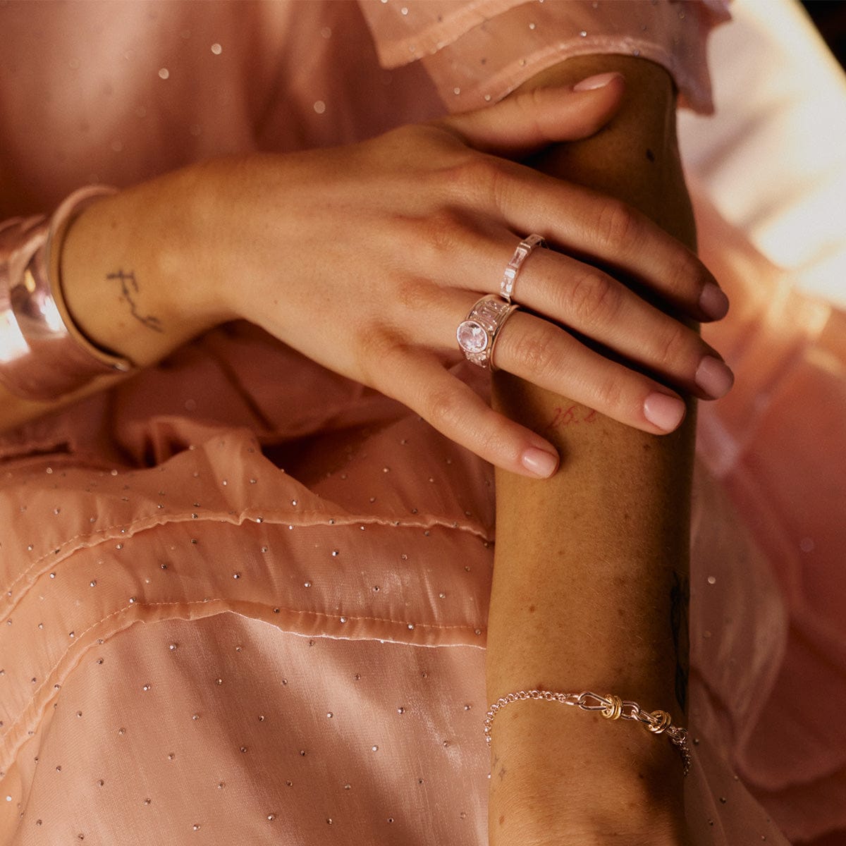 Polly Knot Lightweight Chain Bracelet Silver Plate