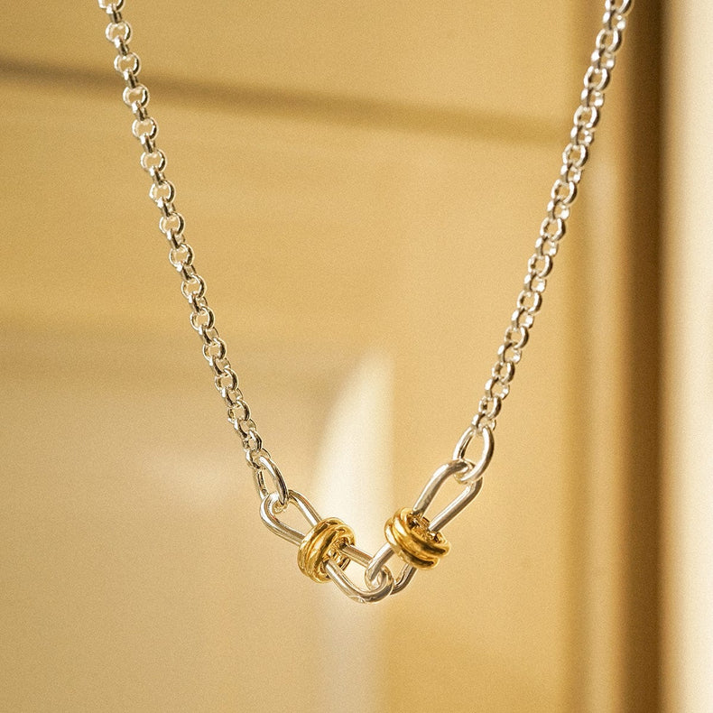 Polly Knot Lightweight Chain Necklace Silver Plate