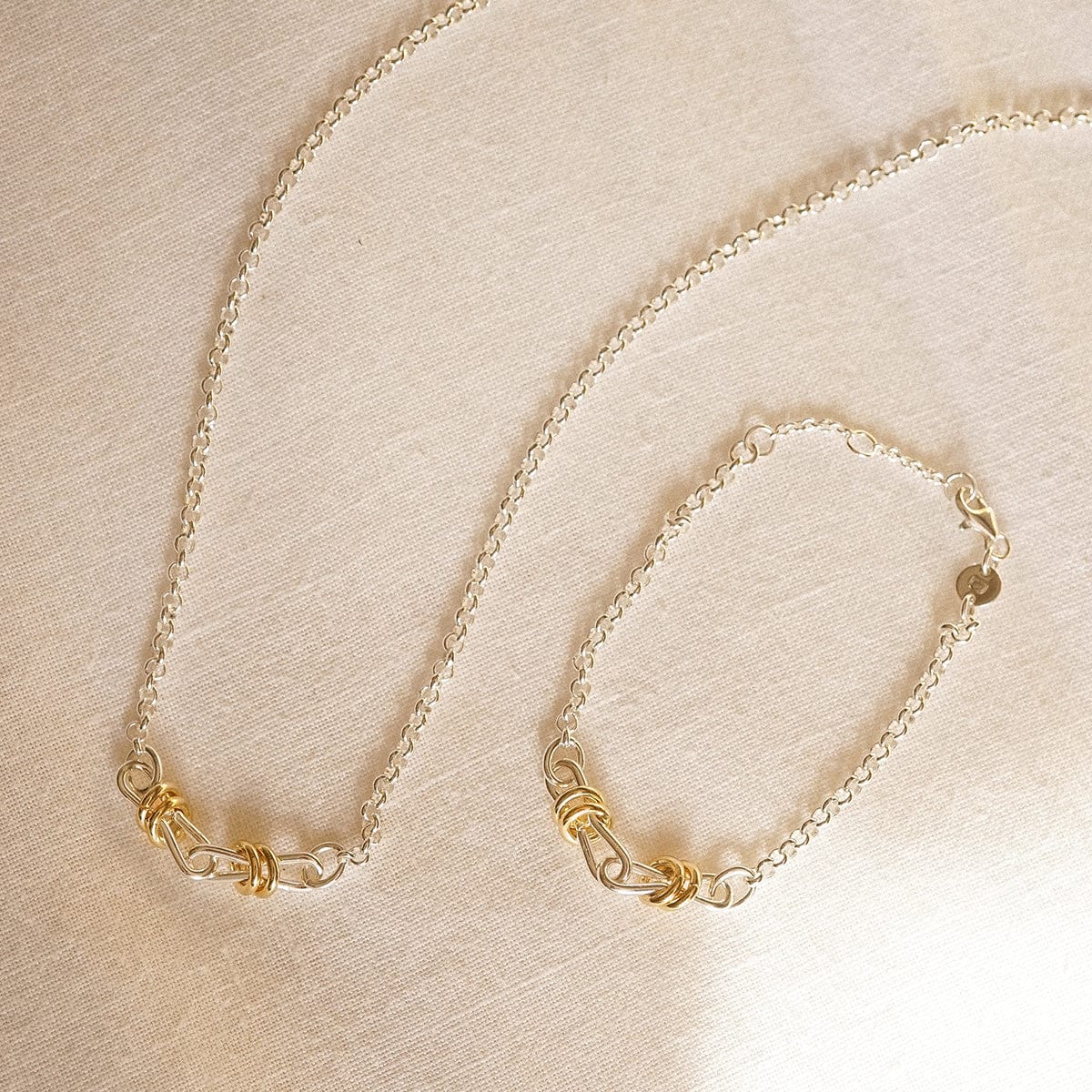 Polly Knot Lightweight Chain Necklace Silver Plate