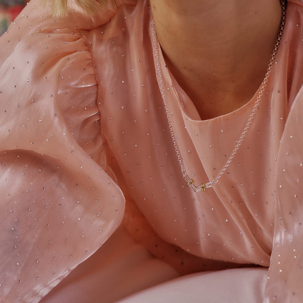 Polly Knot Lightweight Chain Necklace Silver Plate